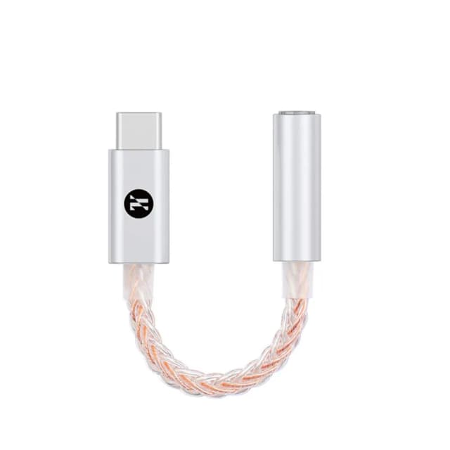 JCALLY JM11 Type C To 3.5mm 8 Core Gold Silver Cable DAC Dongle