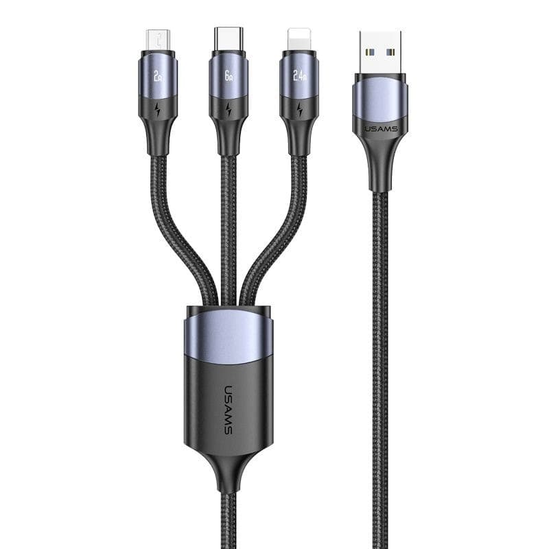 USAMS US-SJ561 U80 3IN1 66W Fast Charging & Data Cable