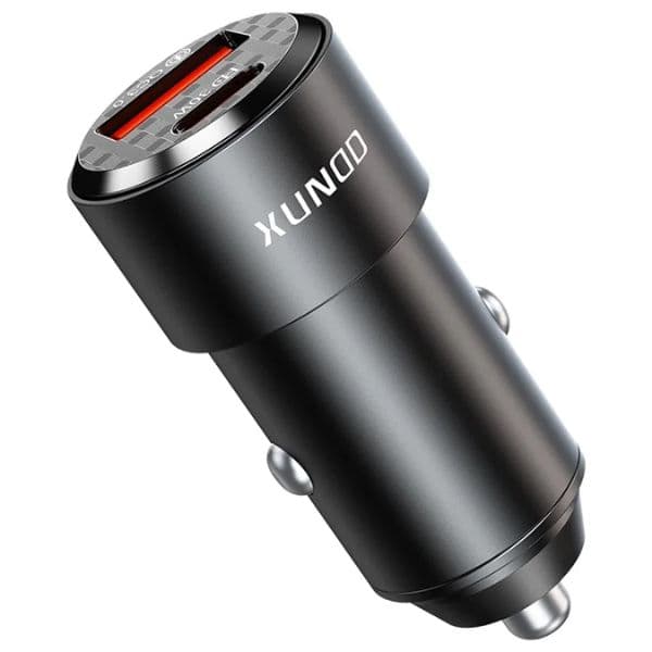 XUNDD XDCH-067 Type-C + USB Phone Fast Charging Adapter Aluminum Alloy Car Charger