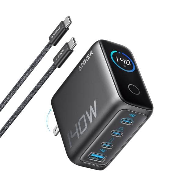 Anker Zolo 140W Laptop Charger 4-Port PD 3.1 with Touch Control USB-C Cable (B2697)