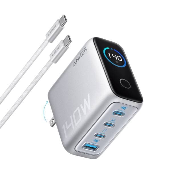 Anker Zolo 140W Laptop Charger 4-Port PD 3.1 with Touch Control USB-C Cable (B2697)