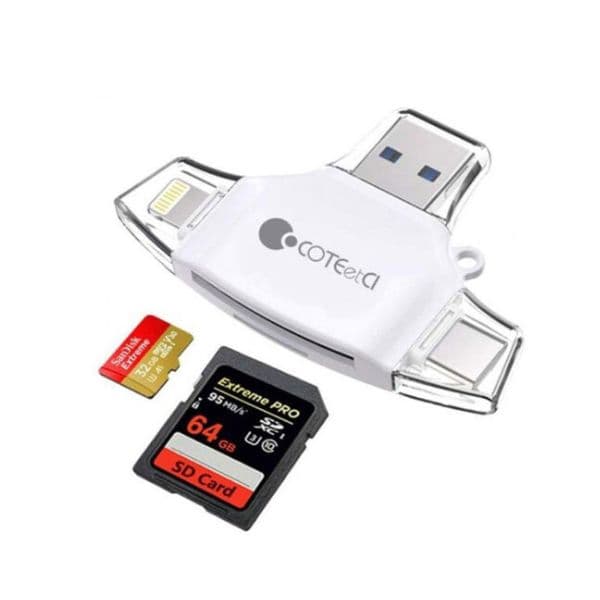 Coteci CS5132 BK 4IN1 CARD READER(SD/TF)