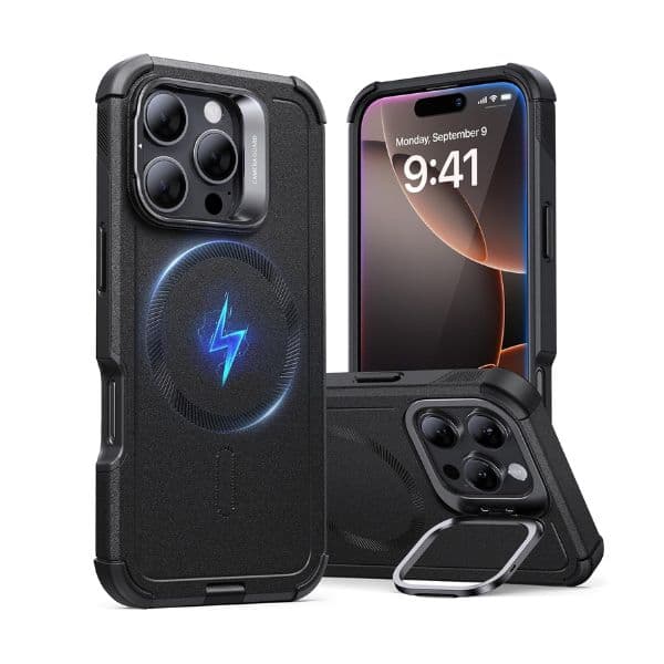 ESR Cyber Tough Case with Stash Stand for iPhone 16 Pro / 16 Pro Max (HaloLock)