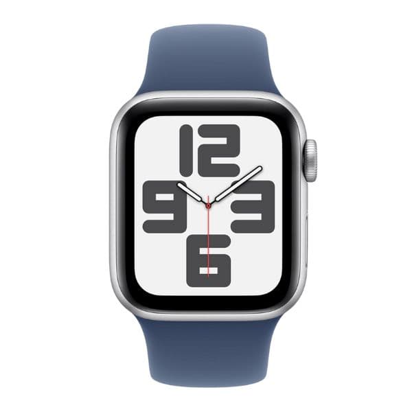 Apple Watch SE 2nd Gen GPS 40mm Silver Case with Denim Sport Band M/L