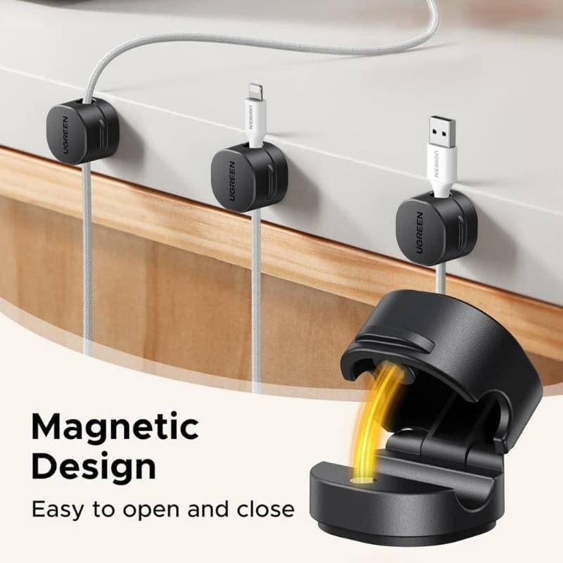 UGREEN LP886 Magnetic Cable Organizer Clips (3-Pack)