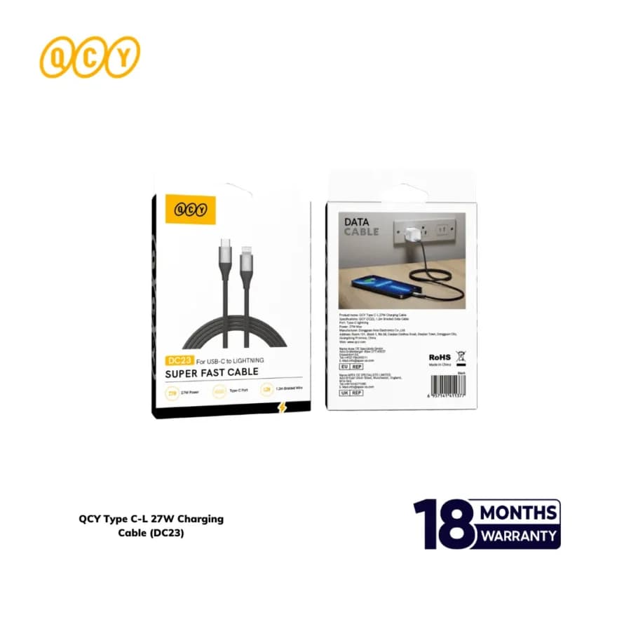 QCY DC23 Type C-L 27W Charging Cable