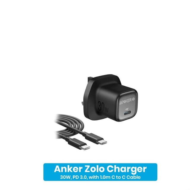 Anker Zolo 30W Charger with 1.0m C to C Cable Anker Zolo 30W Charger with 1.0m C to C Cable