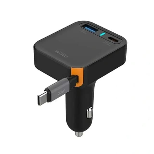 WIWU Wi-CC033 Helix Dual Type-C USB-A 65W Fast Car Charger WIWU Wi-CC033 Helix Dual Type-C USB-A 65W Fast Car Charger