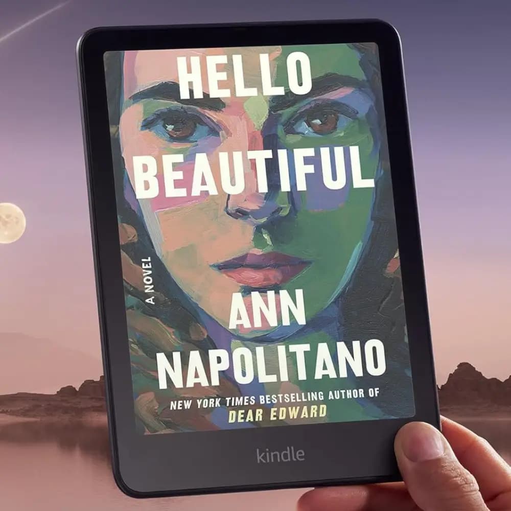 Kindle Colorsoft 7-inch color display showing a vivid book cover